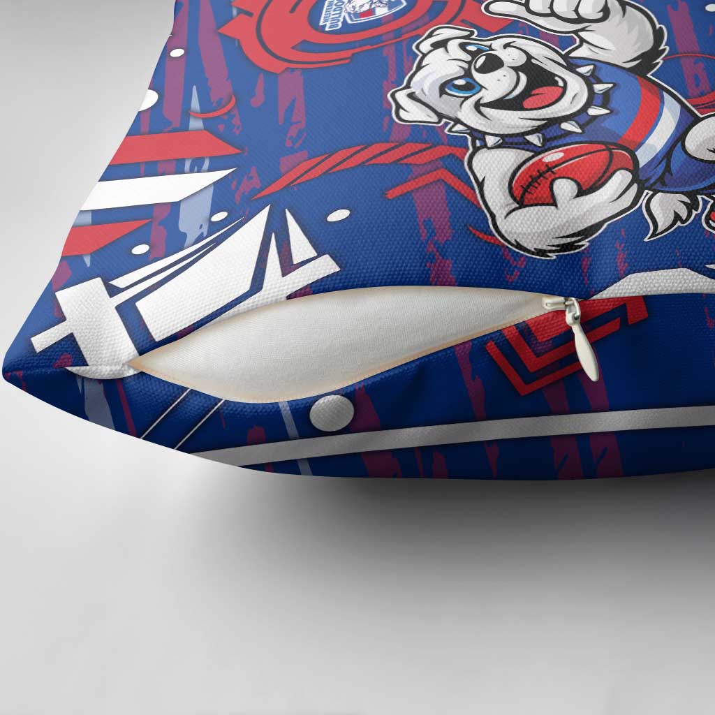 Western Bulldogs Pillow Cover Mascot Cartoon Football Illustration Style