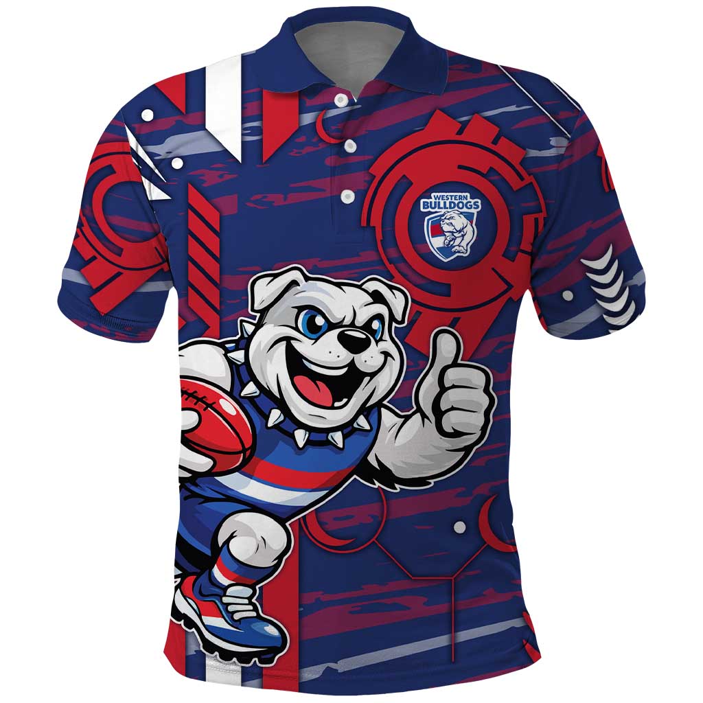Western Bulldogs Polo Shirt Mascot Cartoon Football Illustration Style
