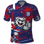 Western Bulldogs Polo Shirt Mascot Cartoon Football Illustration Style