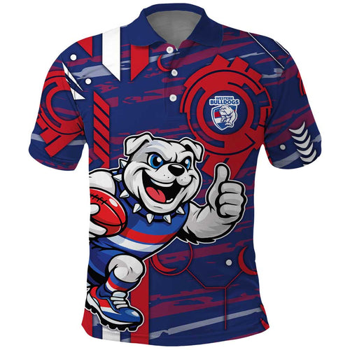 Western Bulldogs Polo Shirt Mascot Cartoon Football Illustration Style