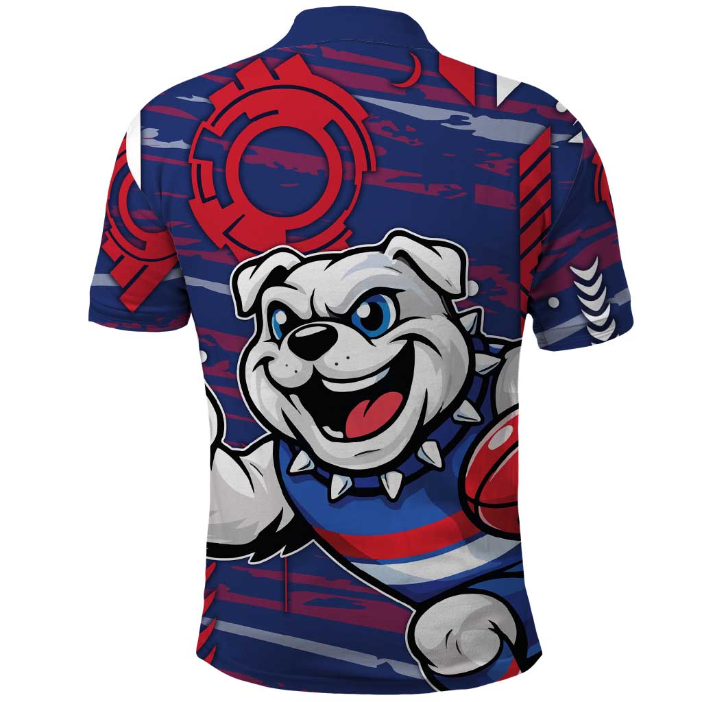 Western Bulldogs Polo Shirt Mascot Cartoon Football Illustration Style