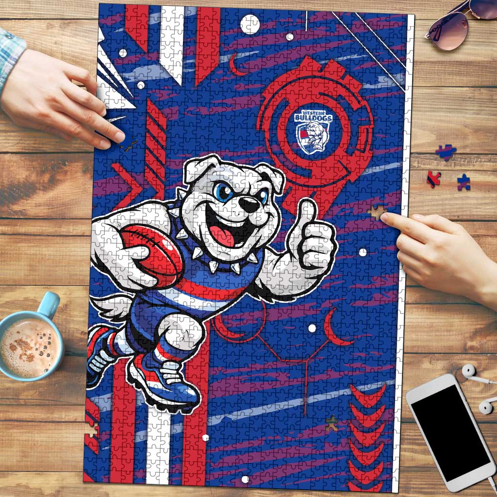 Western Bulldogs Puzzle Mascot Cartoon Football Illustration Style