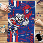 Western Bulldogs Puzzle Mascot Cartoon Football Illustration Style