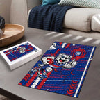 Western Bulldogs Puzzle Mascot Cartoon Football Illustration Style