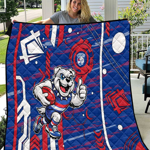 Western Bulldogs Quilt Mascot Cartoon Football Illustration Style