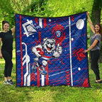 Western Bulldogs Quilt Mascot Cartoon Football Illustration Style