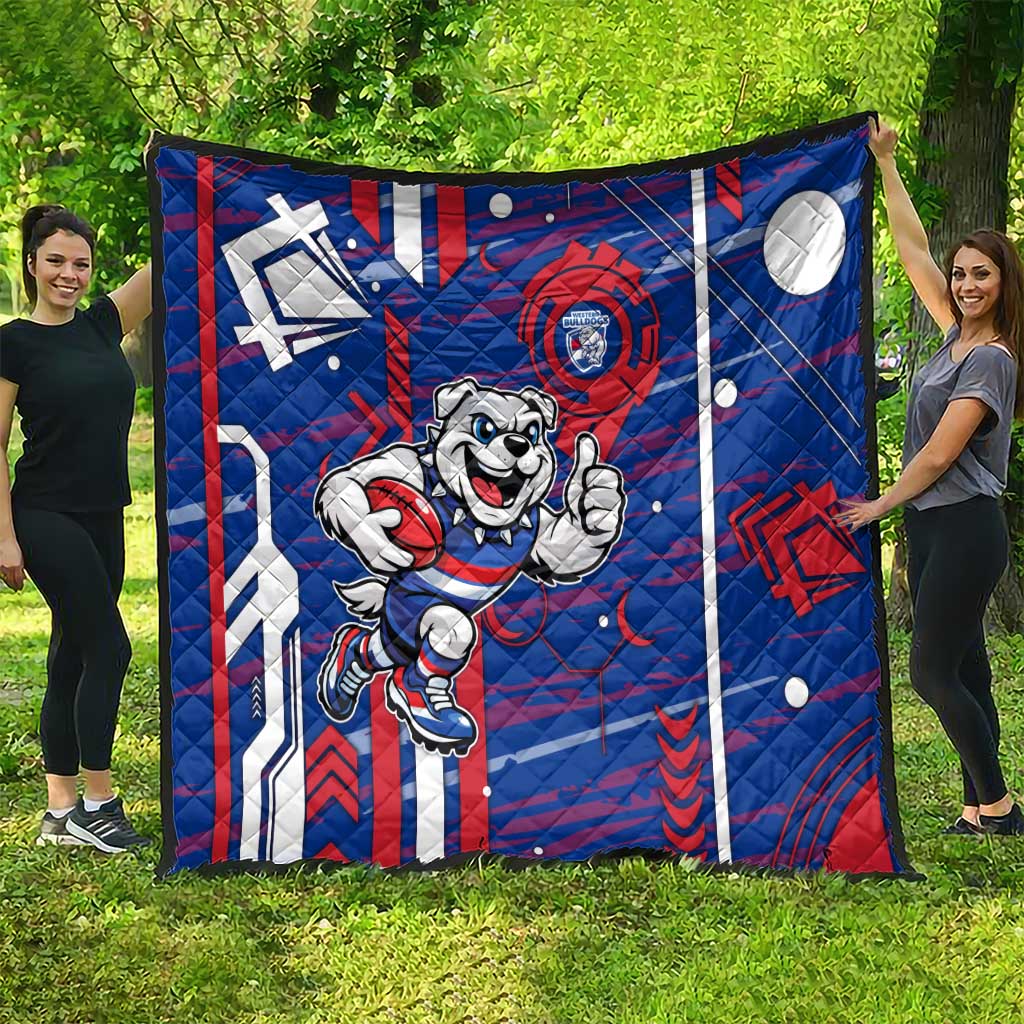 Western Bulldogs Quilt Mascot Cartoon Football Illustration Style