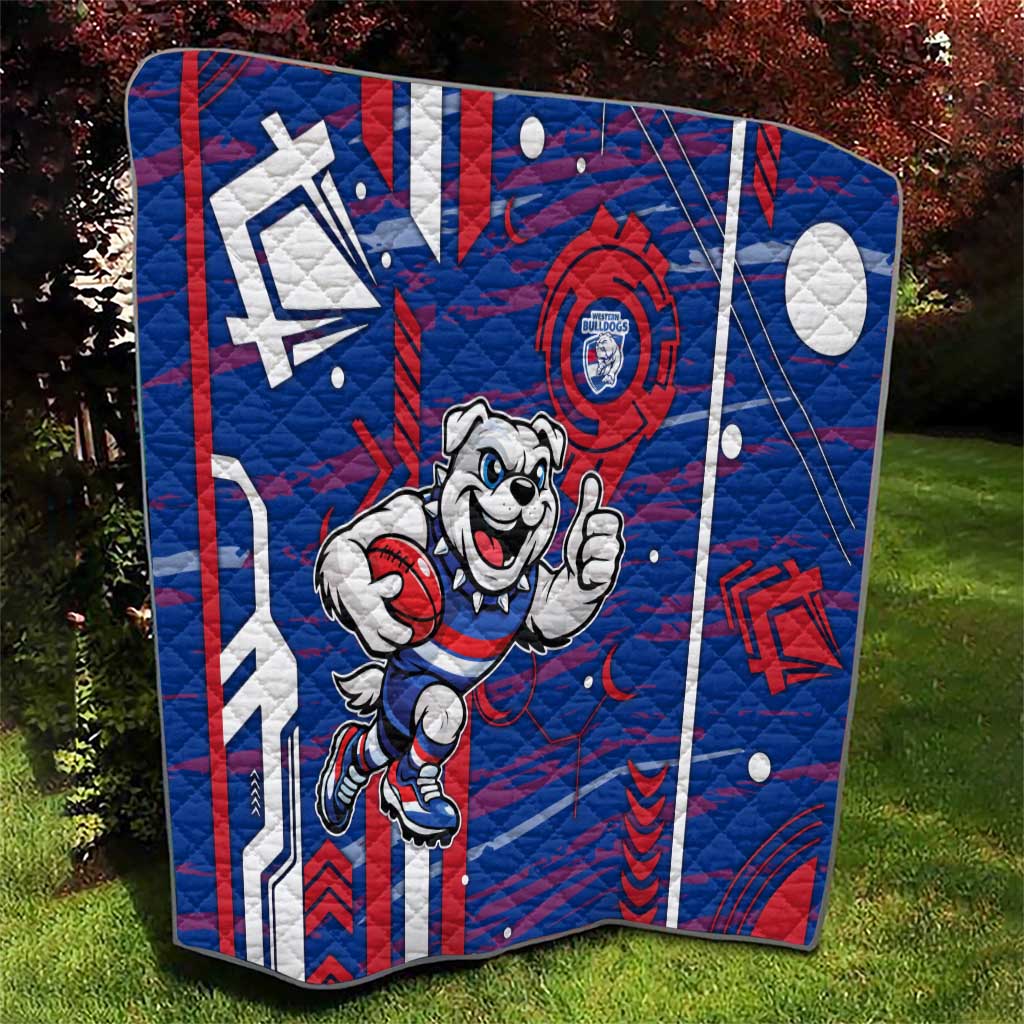 Western Bulldogs Quilt Mascot Cartoon Football Illustration Style