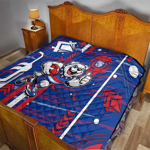 Western Bulldogs Quilt Mascot Cartoon Football Illustration Style