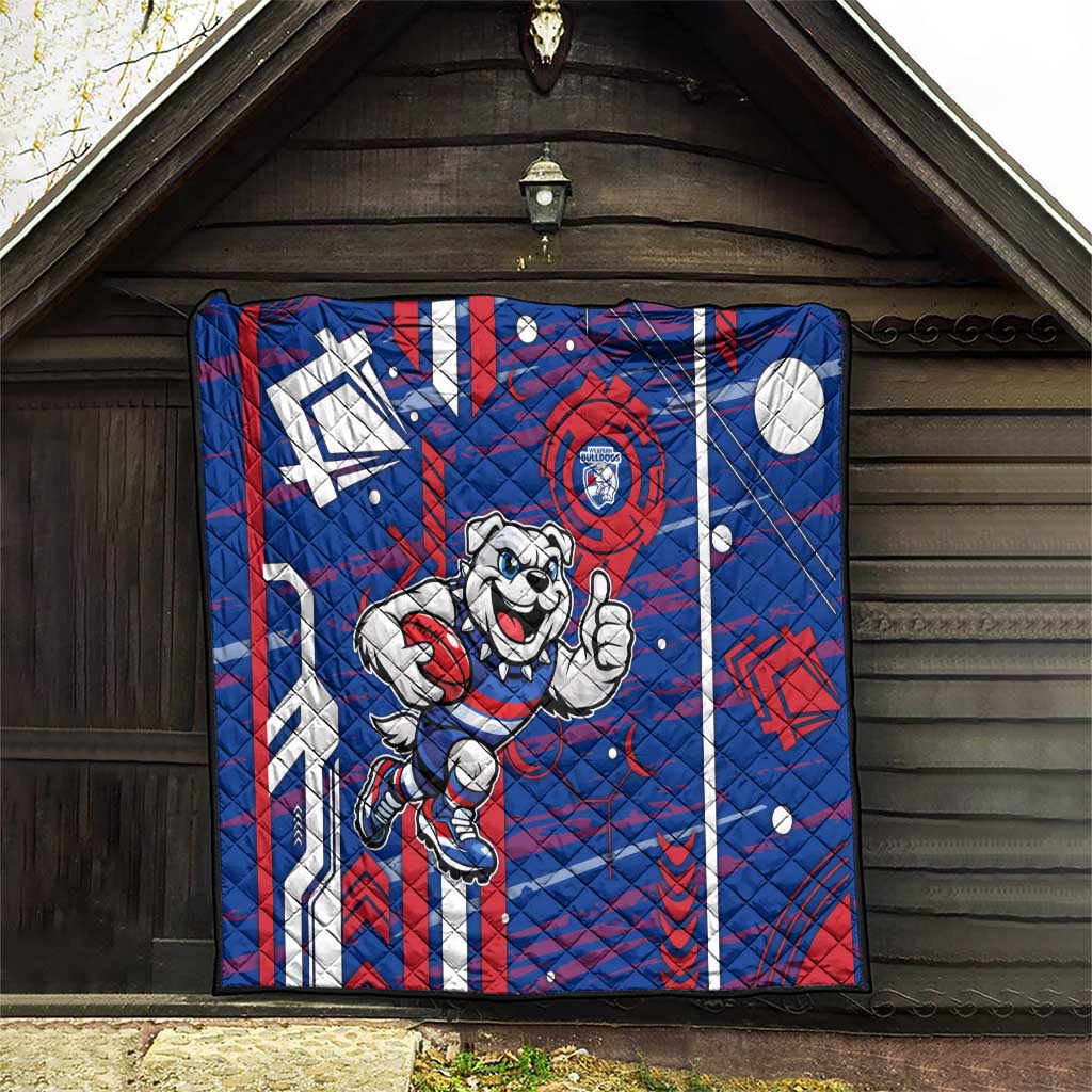 Western Bulldogs Quilt Mascot Cartoon Football Illustration Style
