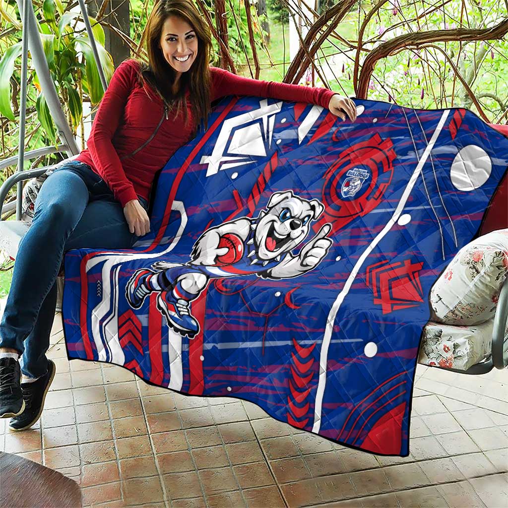 Western Bulldogs Quilt Mascot Cartoon Football Illustration Style