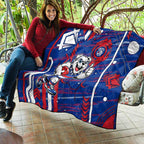 Western Bulldogs Quilt Mascot Cartoon Football Illustration Style