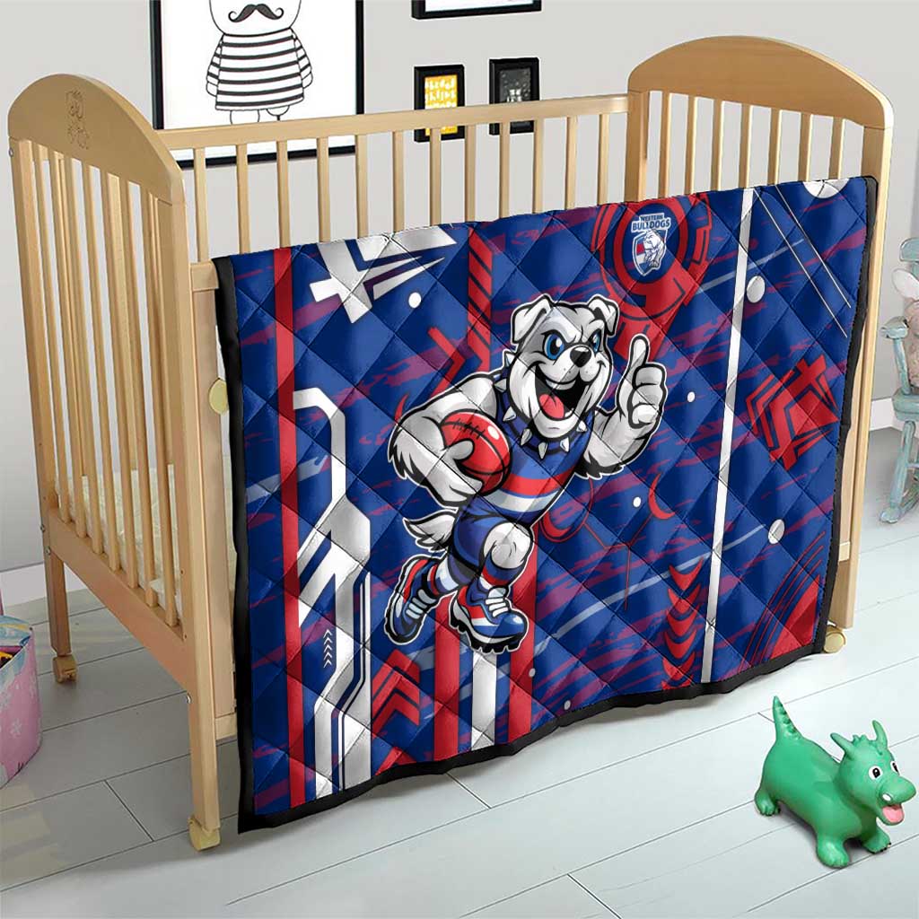 Western Bulldogs Quilt Mascot Cartoon Football Illustration Style