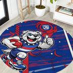 Western Bulldogs Round Carpet Mascot Cartoon Football Illustration Style