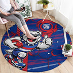 Western Bulldogs Round Carpet Mascot Cartoon Football Illustration Style