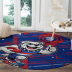 Western Bulldogs Round Carpet Mascot Cartoon Football Illustration Style