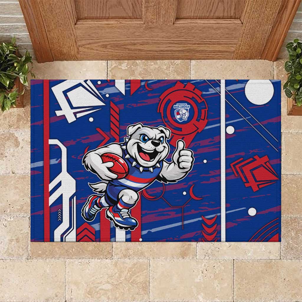 Western Bulldogs Rubber Doormat Mascot Cartoon Football Illustration Style