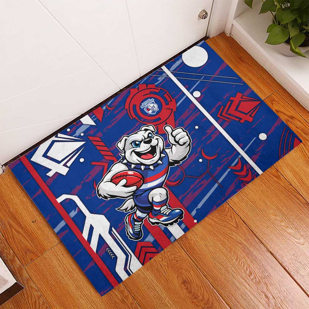Western Bulldogs Rubber Doormat Mascot Cartoon Football Illustration Style