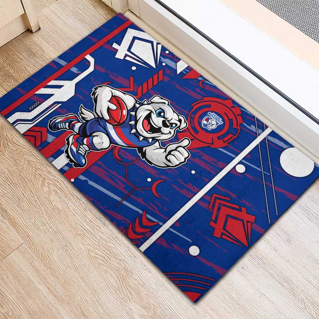 Western Bulldogs Rubber Doormat Mascot Cartoon Football Illustration Style