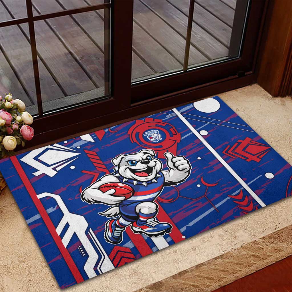 Western Bulldogs Rubber Doormat Mascot Cartoon Football Illustration Style