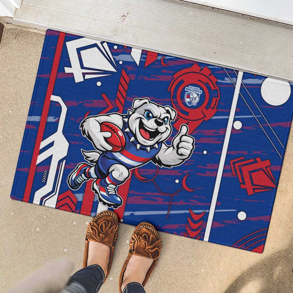 Western Bulldogs Rubber Doormat Mascot Cartoon Football Illustration Style