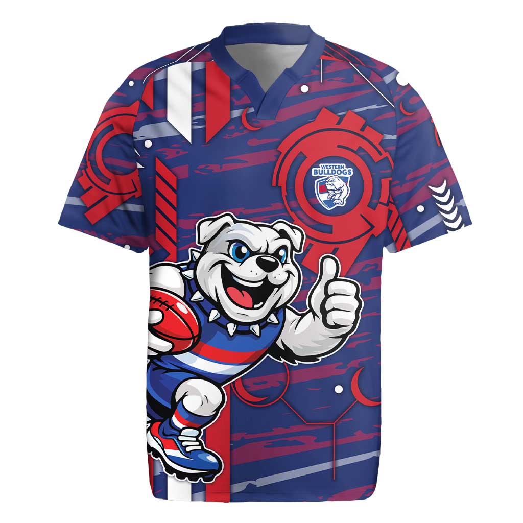 Western Bulldogs Rugby Jersey Mascot Cartoon Football Illustration Style