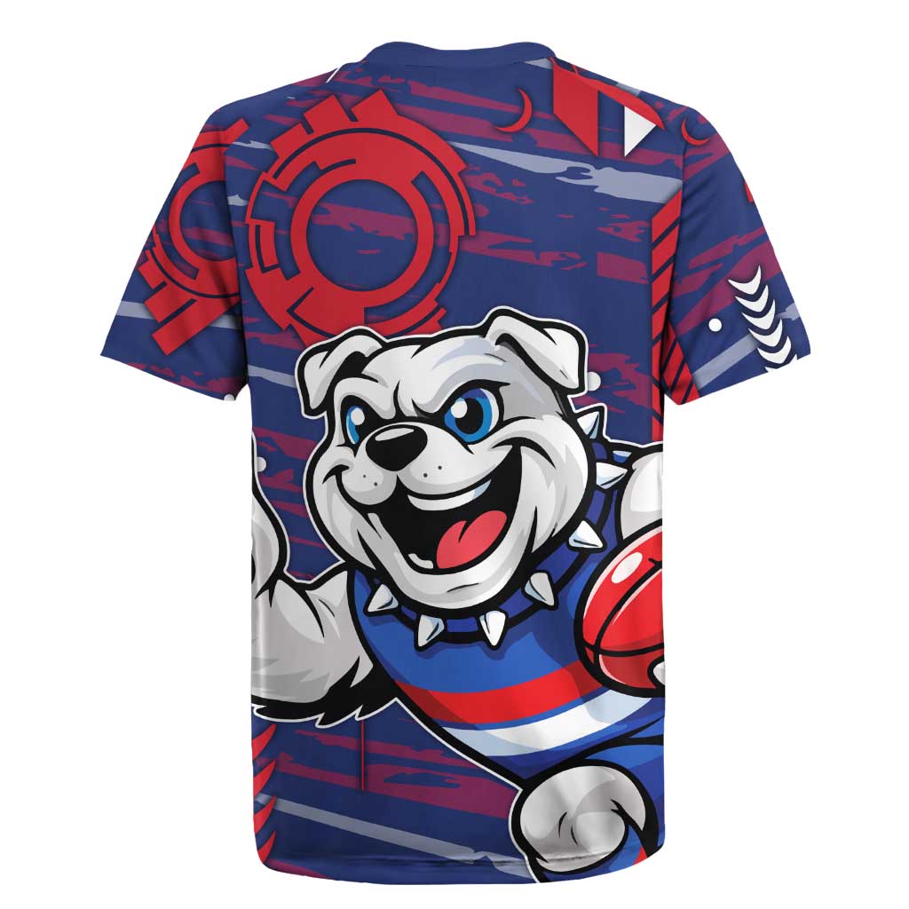 Western Bulldogs Rugby Jersey Mascot Cartoon Football Illustration Style