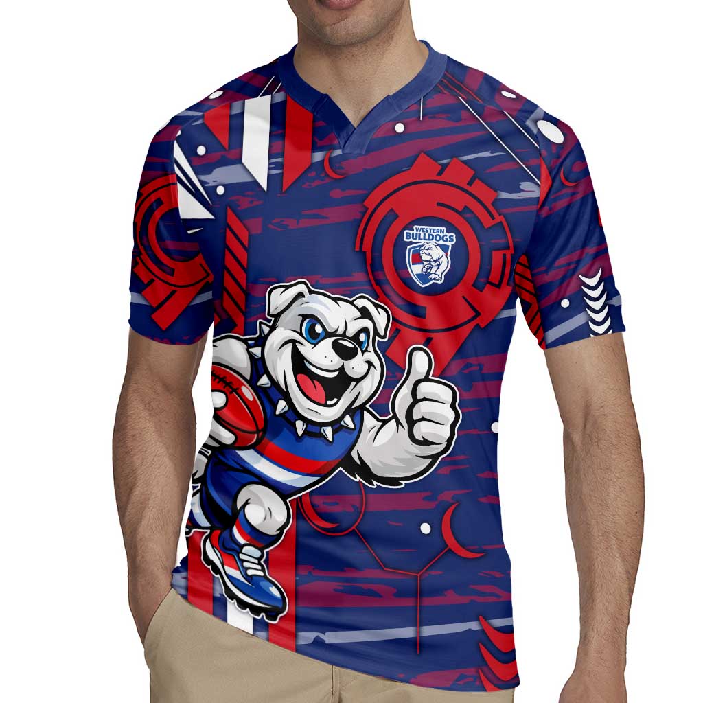 Western Bulldogs Rugby Jersey Mascot Cartoon Football Illustration Style