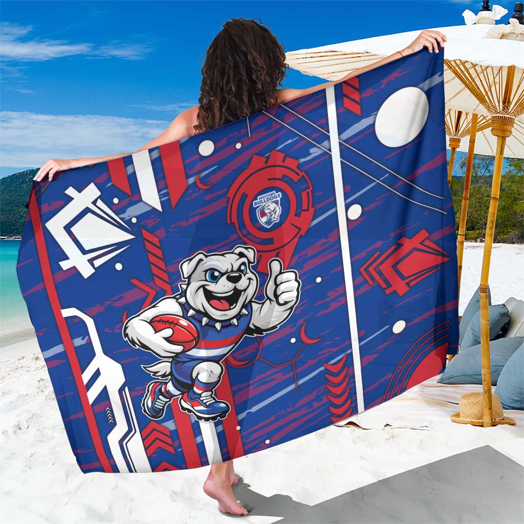 Western Bulldogs Sarong Mascot Cartoon Football Illustration Style