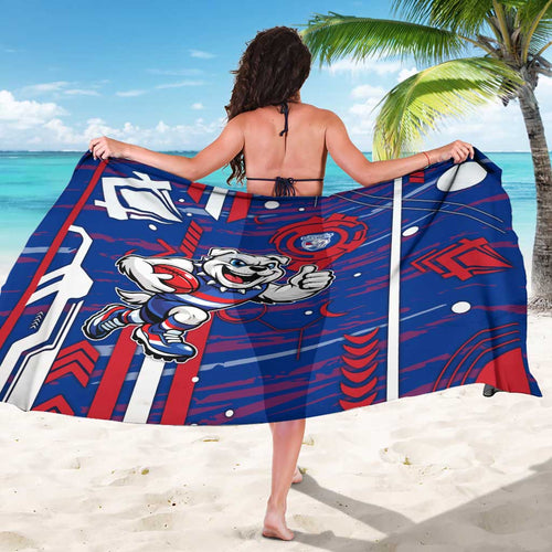 Western Bulldogs Sarong Mascot Cartoon Football Illustration Style