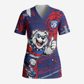 Western Bulldogs Scrub Top Mascot Cartoon Football Illustration Style