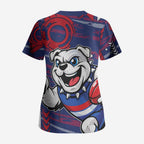 Western Bulldogs Scrub Top Mascot Cartoon Football Illustration Style