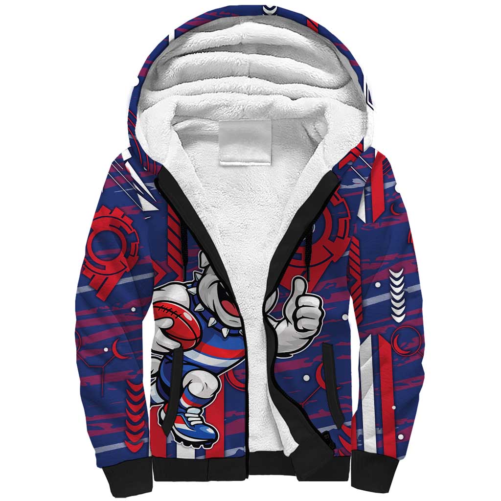 Western Bulldogs Sherpa Hoodie Mascot Cartoon Football Illustration Style