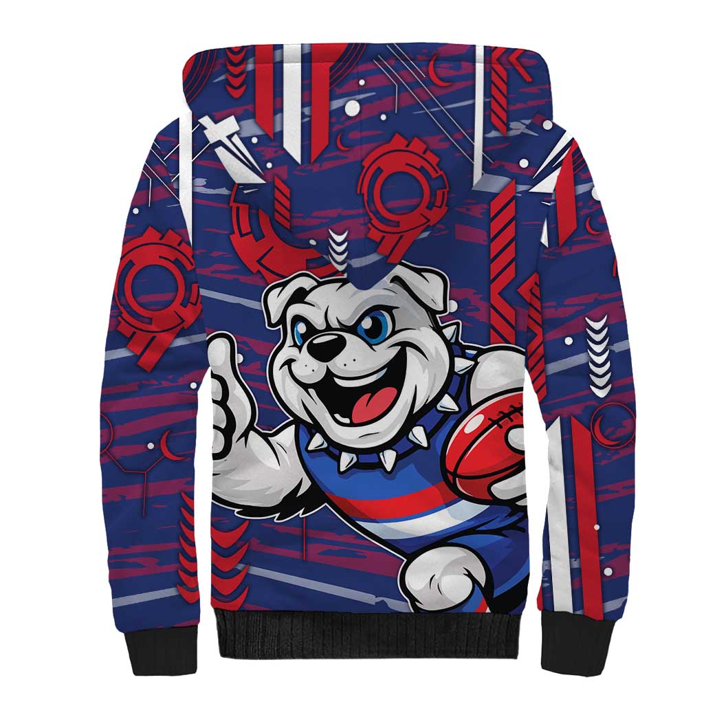 Western Bulldogs Sherpa Hoodie Mascot Cartoon Football Illustration Style