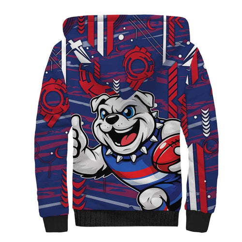 Western Bulldogs Sherpa Hoodie Mascot Cartoon Football Illustration Style