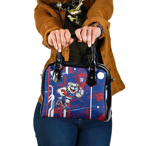 Western Bulldogs Shoulder Handbag Mascot Cartoon Football Illustration Style