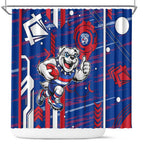 Western Bulldogs Shower Curtain Mascot Cartoon Football Illustration Style