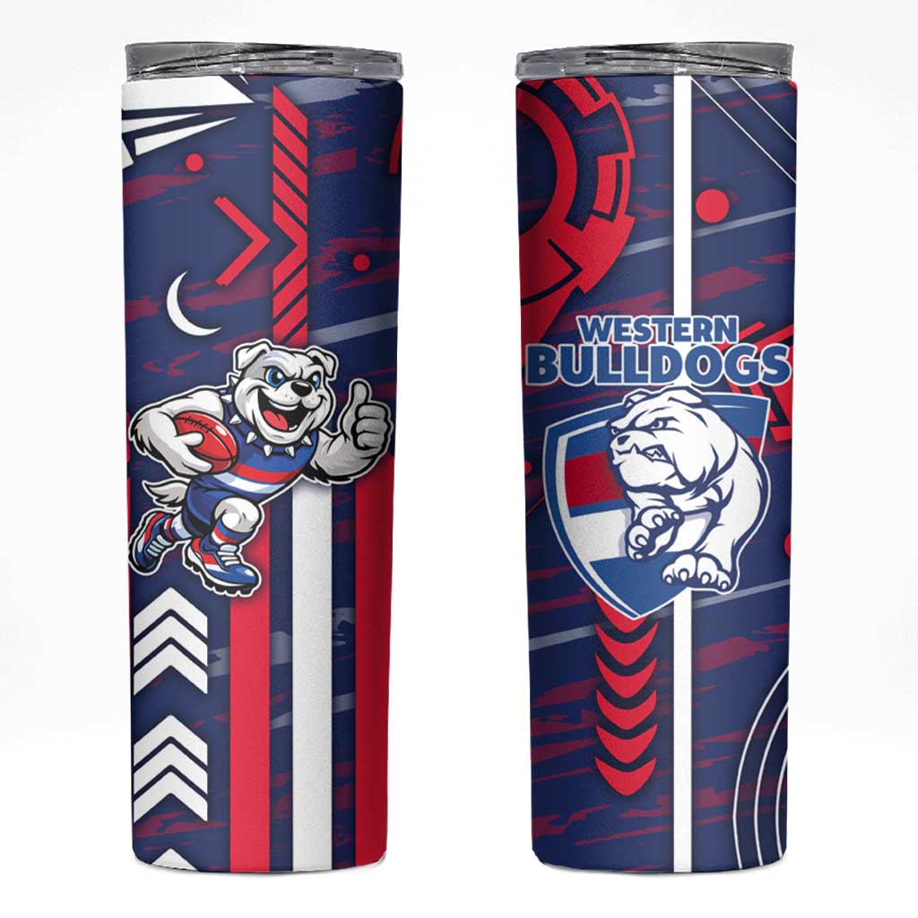 Western Bulldogs Skinny Tumbler Mascot Cartoon Football Illustration Style