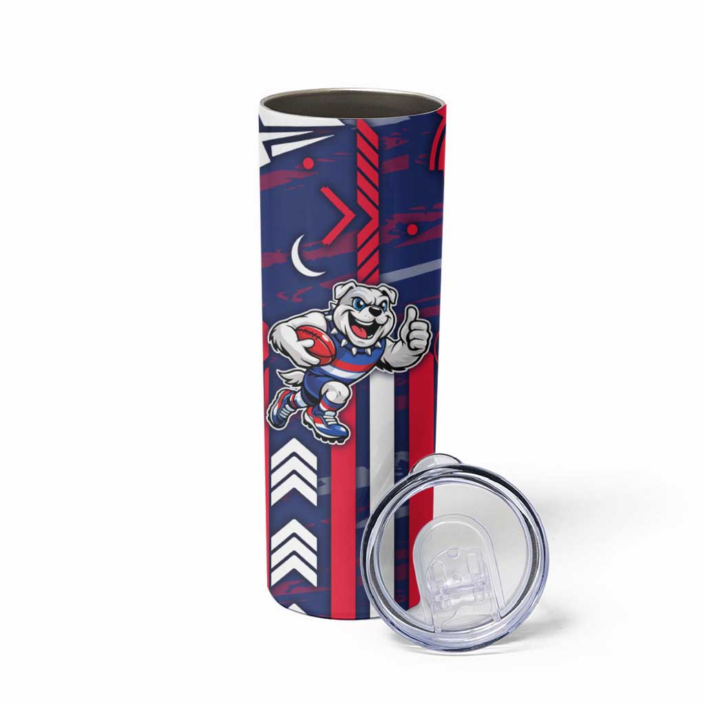 Western Bulldogs Skinny Tumbler Mascot Cartoon Football Illustration Style