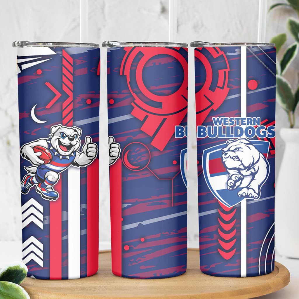 Western Bulldogs Skinny Tumbler Mascot Cartoon Football Illustration Style