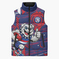 Western Bulldogs Sleeveless Puffer Jacket Mascot Cartoon Football Illustration Style