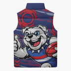 Western Bulldogs Sleeveless Puffer Jacket Mascot Cartoon Football Illustration Style
