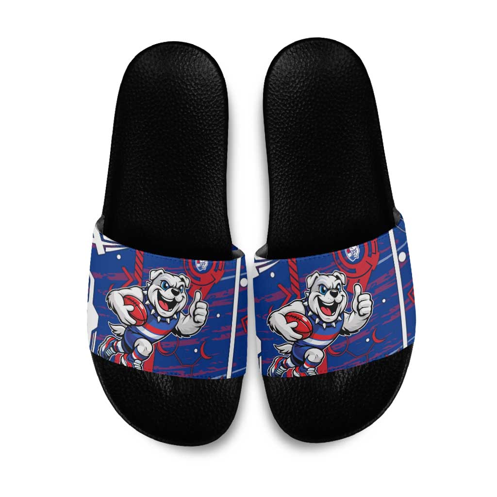 Western Bulldogs Slide Sandals Mascot Cartoon Football Illustration Style