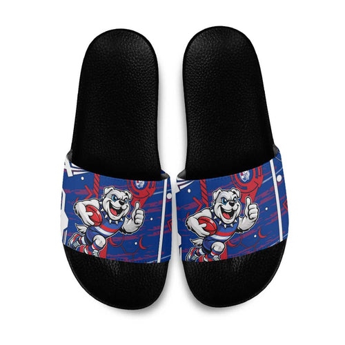 Western Bulldogs Slide Sandals Mascot Cartoon Football Illustration Style