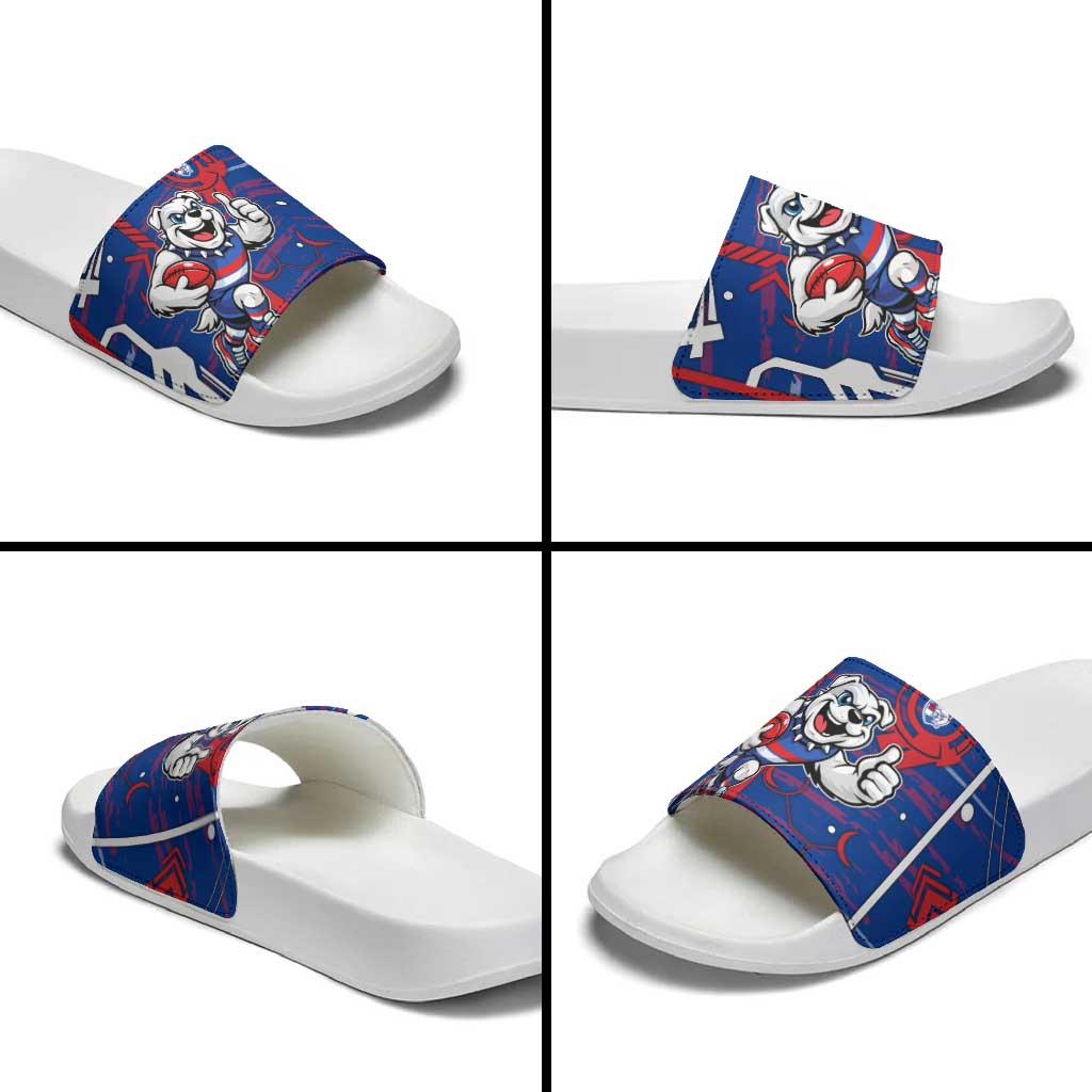 Western Bulldogs Slide Sandals Mascot Cartoon Football Illustration Style
