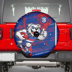 Western Bulldogs Spare Tire Cover Mascot Cartoon Football Illustration Style