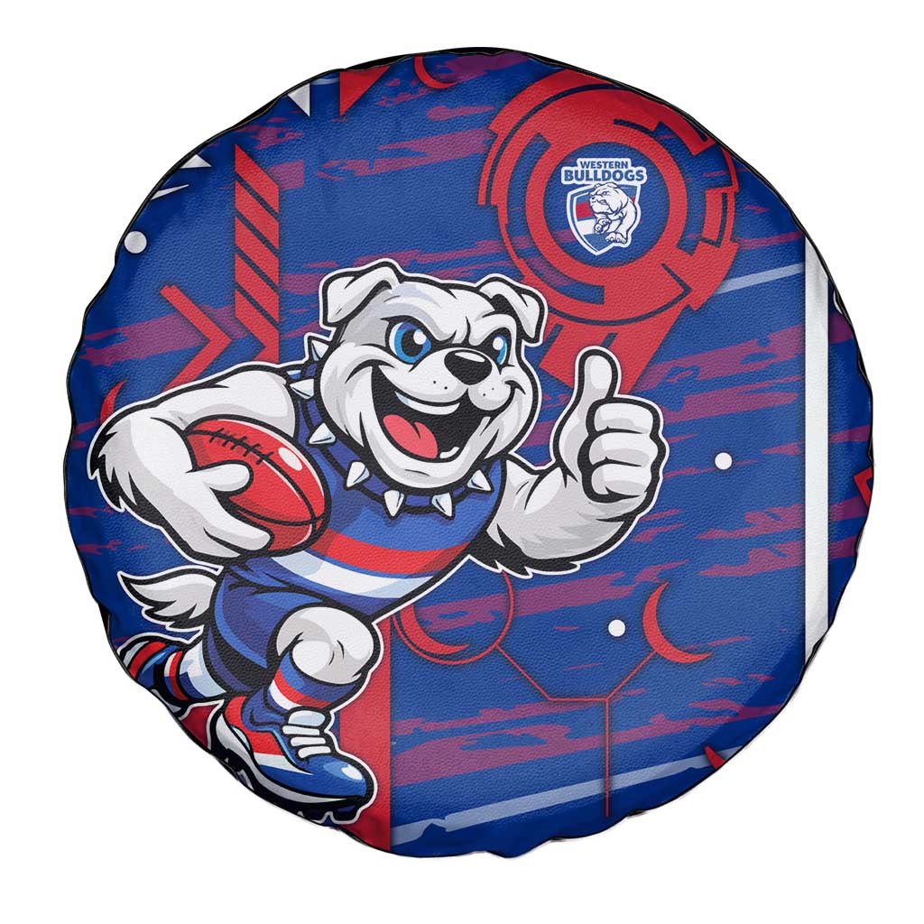 Western Bulldogs Spare Tire Cover Mascot Cartoon Football Illustration Style