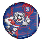 Western Bulldogs Spare Tire Cover Mascot Cartoon Football Illustration Style