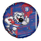 Western Bulldogs Spare Tire Cover Mascot Cartoon Football Illustration Style