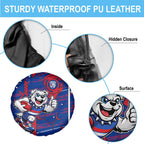 Western Bulldogs Spare Tire Cover Mascot Cartoon Football Illustration Style